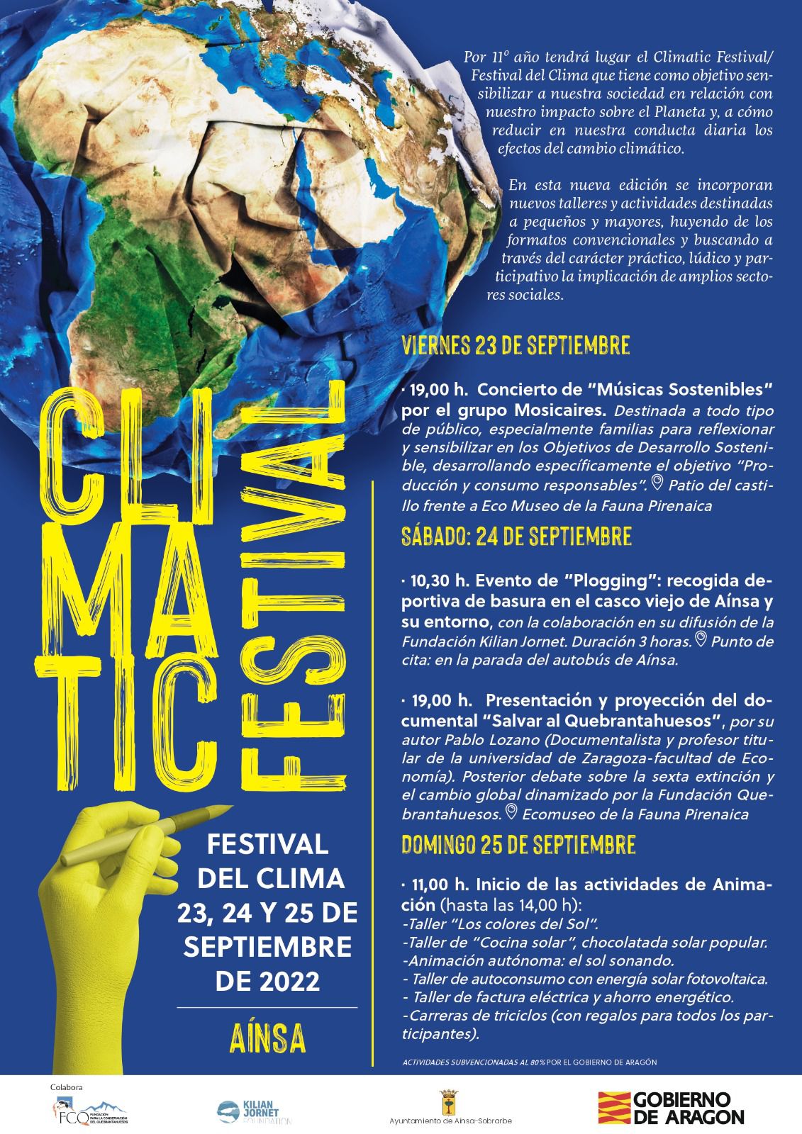 Climatic Festival. Festival del Clima, Aínsa septiembre 2022 septiembre 23 - septiembre 25