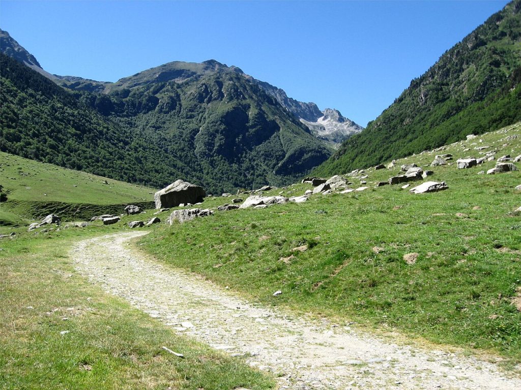Sendero natural dentro de la reserva nacional de fauna silvestre de Orlu, Ariège